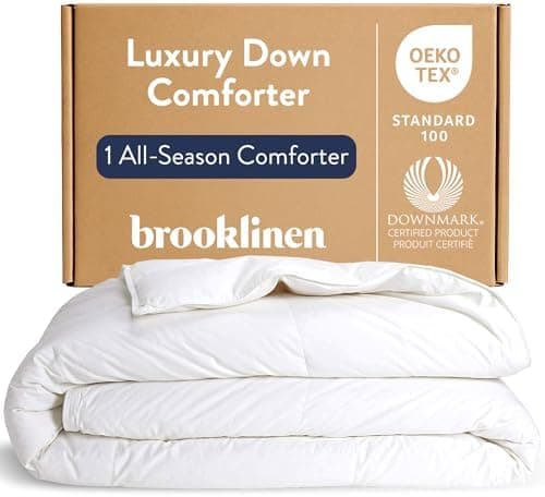 Brooklinen Lightweight Canadian Down Comforter, Breathable Summer Duvet Insert, 100% Cotton Sateen Shell…