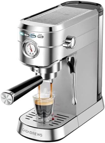 CASABREWS CM5418 Espresso Machine 20 Bar, Compact Espresso Maker with Steam Milk Frother, Stainless Steel…