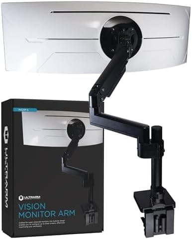 ULTRARM Heavy Duty Monitor Arm for Ultrawide Monitors up to 57" and 44 lbs, Single Desk Stand, Pneumatic…