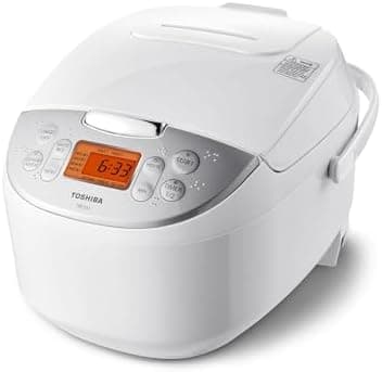 Toshiba Rice Cooker 6 Cup Uncooked – Japanese Rice Cooker with Fuzzy Logic Technology, 7 Cooking Functions…