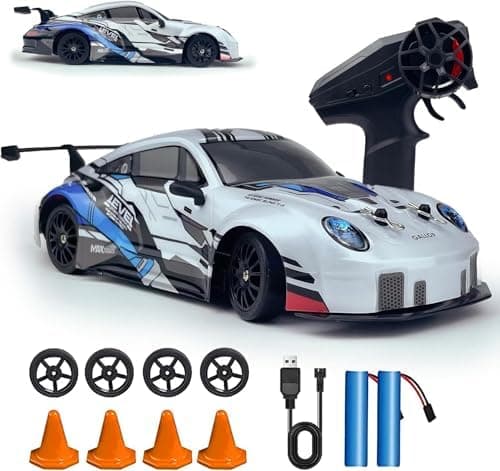 HTURCCOP RC Drift Car 2.4GHz 1:24 Scale 4WD High Speed Remote Control Cars Vehicle with LED Lights Two…