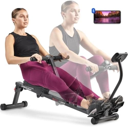 Sunny Health & Fitness Compact Adjustable Rowing Machine with 12 Levels of Resistance for Complete Body…