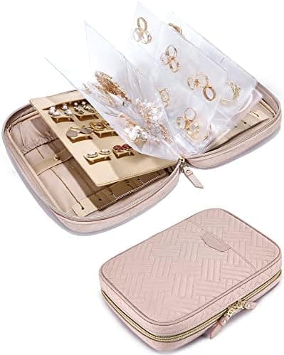 BAGSMART BAGSMART Large Jewelry Travel Organizer Case for Home Jewelry Organizer Storage Ring Binder Jewelry…