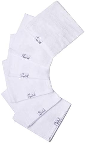Copper Pearl 6 Ultra Soft Baby Bath Washcloths Premium Large Soft Dove (White) 11" x 11" Towels
