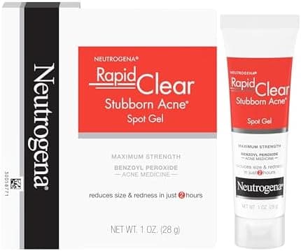 Neutrogena Rapid Clear Stubborn Acne Spot Treatment Gel, Maximum Strength 10% Benzoyl Per-oxide Treatment…