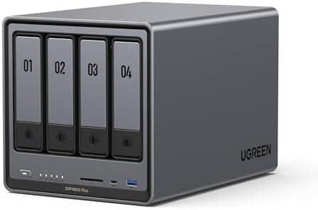 UGREEN NAS DXP4800 Plus 4-Bay Desktop NAS, Intel Pentium Gold 8505 5-Core CPU, 8GB DDR5 RAM, Built-in 128G…