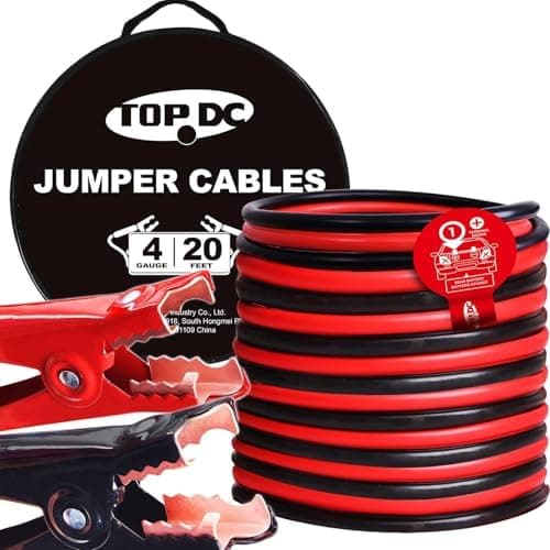 TOPDC 4 Gauge 20 Feet Jumper Cables for Car, SUV and Trucks Battery, Heavy Duty Automotive Booster Cables for…