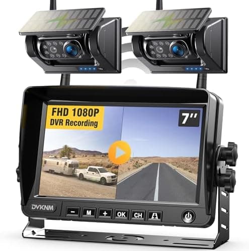 2 Magnetic Solar Wireless Backup Camera HD1080P 3 Mins DIY Installation DVR 7" IPS Monitor Rechargeable…