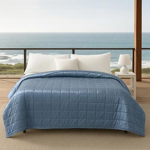 HomeSmart Cooling Weighted Blanket Queen Size 50 lbs, Designed with Hi-Tek Stay Cool Fabric On Both Sides of The Blanket, Machine…