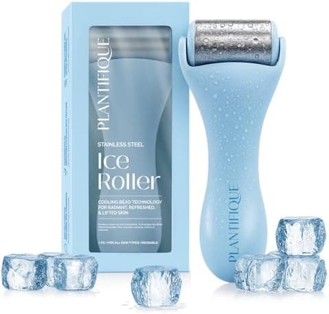 PLANTIFIQUE Ice Roller for Face - Stainless Steel Cooling Eye Roller - Reduce Puffiness, Improve Lymphatic…