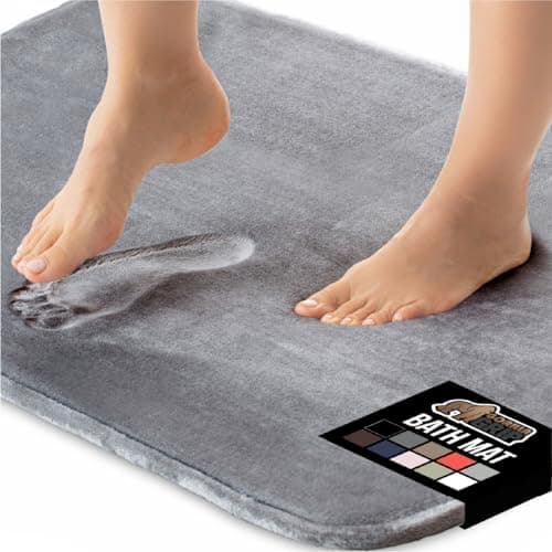 GORILLA GRIP® Memory Foam Bath Rugs, Soft Absorbent Velvet Bathroom Mats, Durable Dots on Underside, Machine…