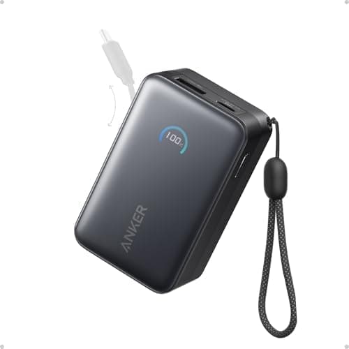 Anker Nano Portable Charger, 45W 10000mAh with 2.3 ft Retractable Cable, Compact Power Bank, Travel Essential…