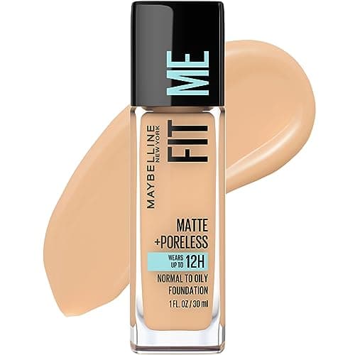 Maybelline Fit Me Matte + Poreless Liquid Oil-Free Foundation Makeup, Natural Beige, 1 Count (Packaging May…