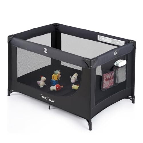 Pamo Babe Compact Pack and Play - Portable Crib for Baby, Lightweight Foldable Travel Playard with Mattress…