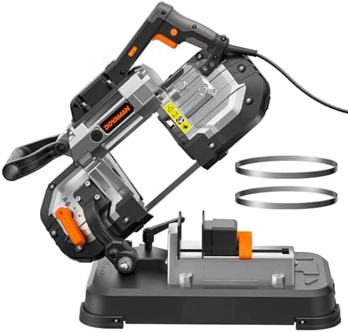 DOVAMAN Portable Band Saw, 10A Variable Speed Metal Bandsaw, 5-Inch Deep Cut Bandsaw with Base, Handheld Band…
