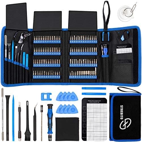STREBITO Electronics Precision Screwdriver Sets 142-Piece with 120 Bits Magnetic Repair Tool Kit for iPhone…