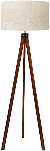 LEPOWER Wood Tripod Floor Lamp, Mid Century Standing Lamp, Modern Design Studying Light for Living Room…