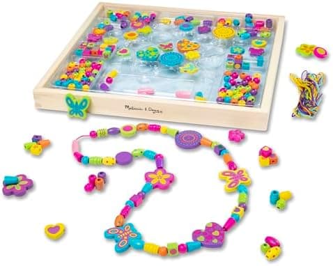 Melissa & Doug Created by Me! Bead Bouquet, Deluxe Wooden Jewelry Making Kit, 220+ Bright Colored Beads &…