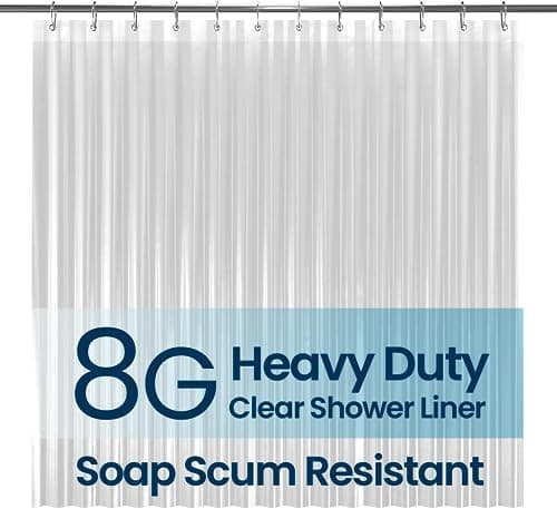 LiBa Bathroom Shower Curtain Waterproof Plastic Shower Curtain Premium PEVA Non-Toxic with Rust Proof…