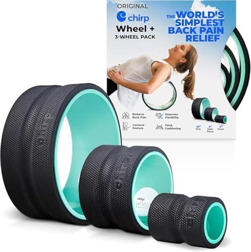 Chirp Wheel Foam Roller – Targeted Back & Neck Relief, Lumbar Spine Stretcher, Spinal Decompression Back Stretcher, Massage…