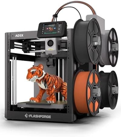 FLASHFORGE AD5X Multi-Color 3D Printer, CoreXY 600mm/s High-Speed, 1-Click Auto Leveling, 300°C Direct Drive…