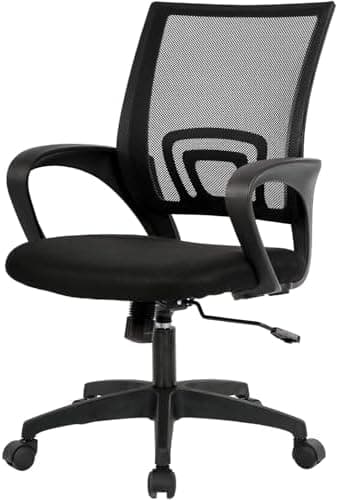 BestOffice | Ergonomic Office Chair | Mid-Back Swivel Desk Chair | Breathable Backrest & Lumbar Support |…