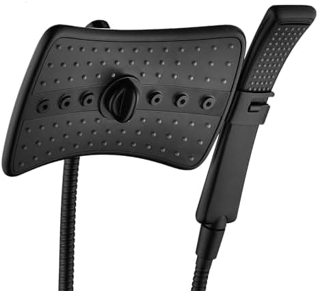 BRIGHT SHOWERS High Pressure Dual Shower Head Combo with Rainfall & Handheld, 4 Spray Settings, Tool-Free…