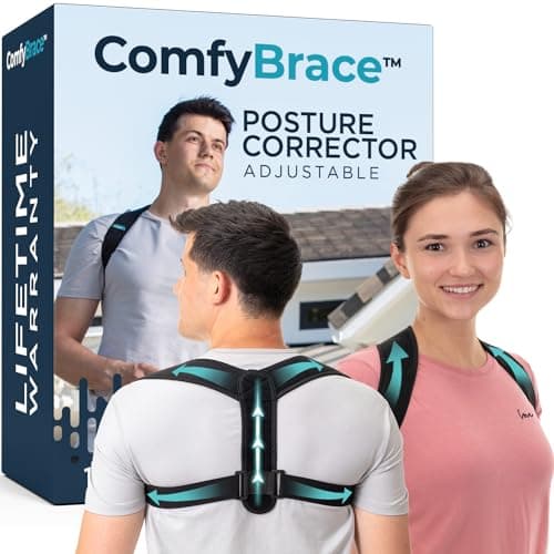 ComfyBrace Posture Corrector-Back Brace for Men and Women- Fully Adjustable Straightener for Mid, Upper Spine…