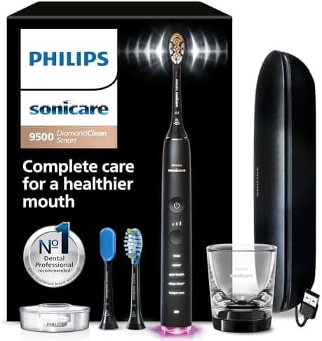 Philips Sonicare DiamondClean Smart 9500 Electric Toothbrush - Sonic Toothbrush with App, Pressure Sensor, 15…