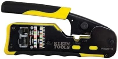 Klein Tools VDV226-110 Ratcheting Modular Data Cable Crimper / Wire Stripper / Wire Cutter for RJ11/RJ12…