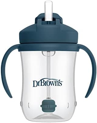 Dr. Brown's Milestones Baby's First Straw Cup, Training Cup with Weighted Straw, 9 oz/270 mL, BPA-free, 6m+…