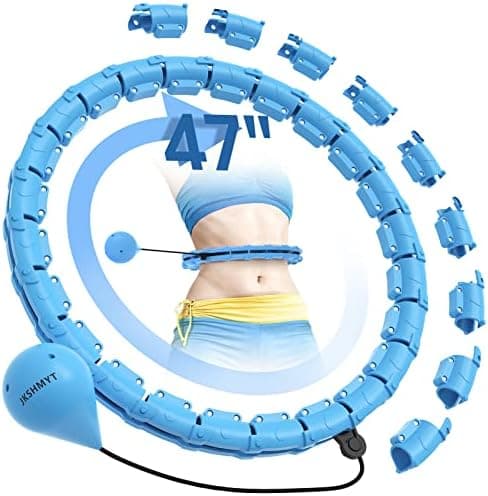 JKSHMYT Weighted Hula Circle Hoops for Adults Weight Loss, Infinity Fitness Hoop Plus Size 47 Inch, 24…