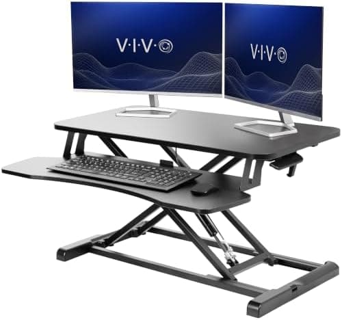 VIVO 32 inch Desk Converter, K Series, Height Adjustable Sit to Stand Riser, Dual Monitor and Laptop…
