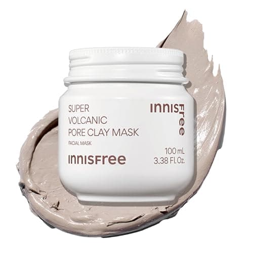 Innisfree Super Volcanic Clay Masks - Pore & Sebum Clay Mask for Oily Skin, Dual Mask for Normal to Dry Skin…