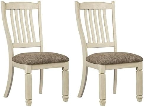 Signature Design by Ashley Bolanburg 20" Upholstered Dining Room Chair, Set of 2, Antique White