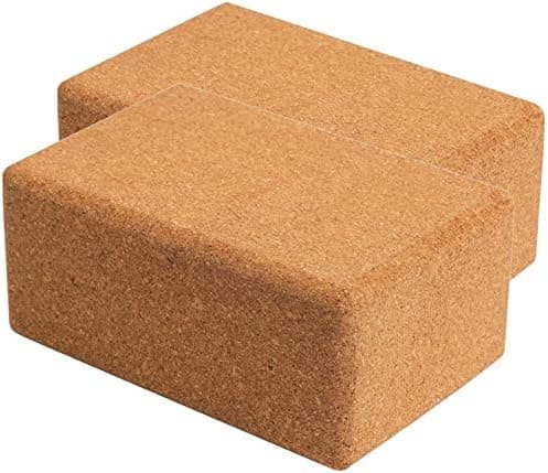 Cork Yoga Blocks 2 Pack Set -Natural Cork from Portugal, 9"x6"x4" Yoga Blocks Non-Slip&Anti-Tilt for Women|…