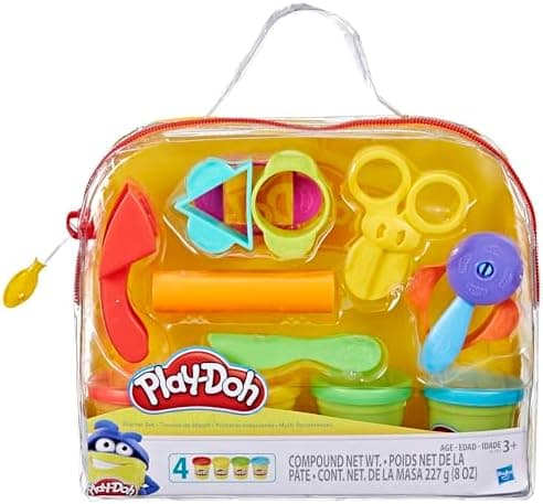 Play-Doh Starter Set 9-Piece Kit with Storage Tote & 4 Modeling Compound Cans, Arts and Crafts for Kids, Back…