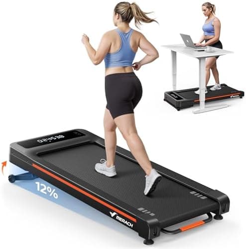 MERACH W50 Walking Pad Treadmills for Home, 12% Auto Incline, 400lbs Capacity, 3.5HP Super Quiet Brushless…