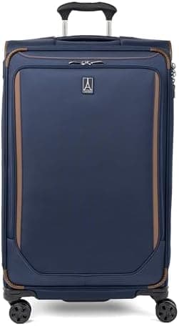 Travelpro Crew Classic Lightweight Softside Expandable Checked Luggage, 8 Wheel Spinner Suitcase, TSA Lock…