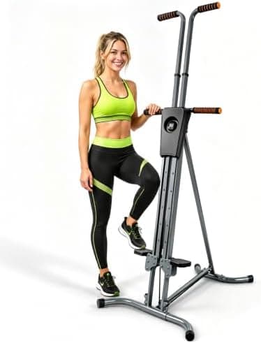 Mountain Climber Exercise Machine, 5-Level Adjustable Resistance, Vertical Climber, 4 Heavy-Duty Metal Rails…
