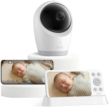 eufy Security E21 Baby Monitor with 4K UHD Camera, 5'' 720p Screen, Pan-Tilt and 8× Zoom, Dual Wi-Fi/Local…