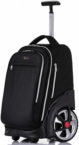 NEW TILAMI 19 inch Rolling Backpack Teens Rolling Backpack Cute Wheeled Laptop Backpack Bookbag Roller Travel…