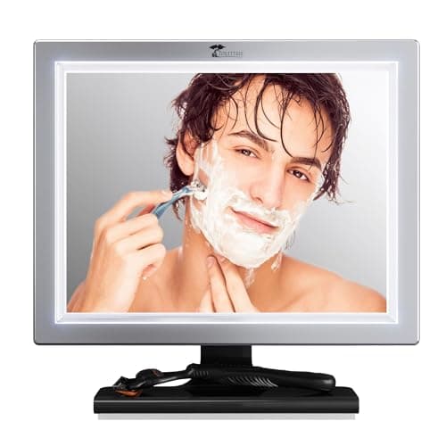 ToiletTree Products Deluxe LED Fogless Shower Mirror with Squeegee Anti-Fog Mirror - Adjustable Shaving…