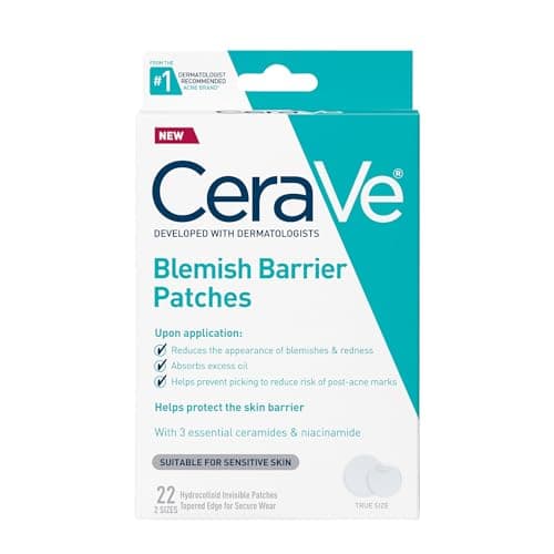 CeraVe Hydrocolloid Blemish Patches, Oil Absorbing Spot Control with Ceramides and Niacinamide…
