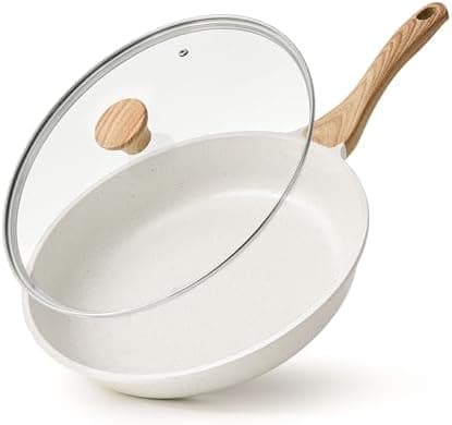 SENSARTE Nonstick Ceramic Frying Pan with Lid 8/9.5/10/11/12.5 Inch Omelet Pan Skillet, Free of Intentionally…
