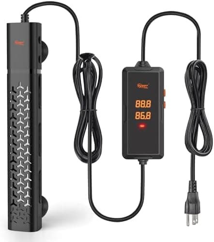 hygger 200w Aquarium Heater, Submersible Fish Tank Heater with Intelligent Temperature Control and Leaving Water Automatically…