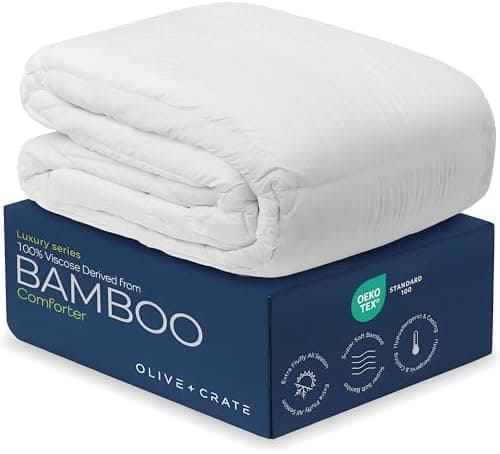 Olive + Crate Cooling Down Alternative Comforter - Hypoallergenic Queen Size Duvet Insert Lightweight - All…