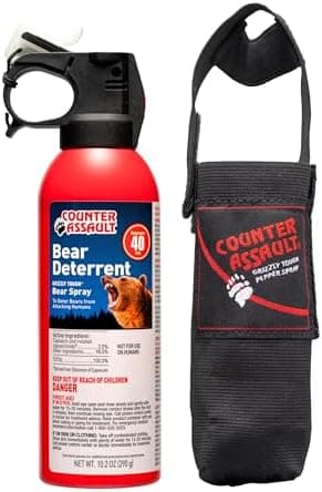 Counter Assault Bear Spray - Bears, Mountain Lions, Coyotes - Long-Range 40ft Distance - Pepper Spray Safety…