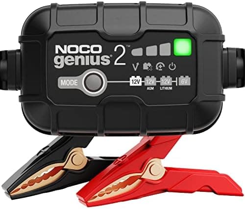 NOCO GENIUS2: 2A 6V/12V Smart Battery Charger – Automatic Maintainer, Trickle Charger & Desulfator with…