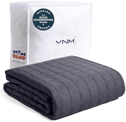 YnM 15lbs Weighted Blanket for Adults, Heavy Bed Throw Blanket with Cooling Glass Beads for All Season Use, Ideal for ~90lbs…